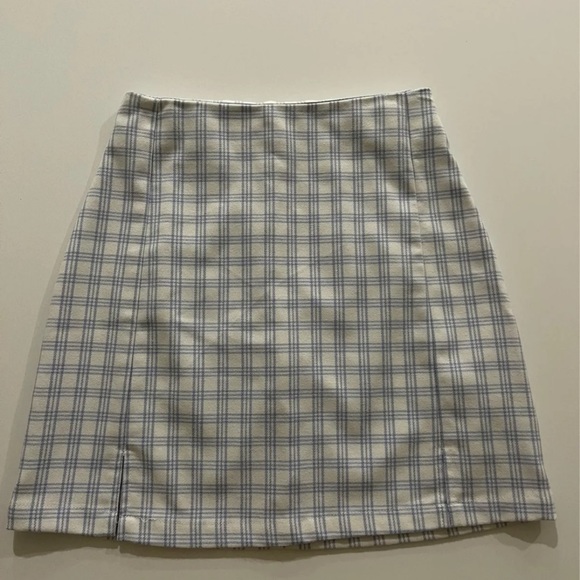 Brandy Melville Pastel Blue Plaid Cara Skirt. (Size One Size). - Picture 1 of 2